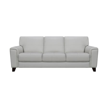 Armen Living Bergen 87" Dove Gray Genuine Leather Square Arm Sofa LCBE3DV